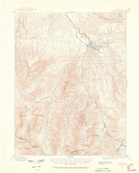 Aspen, Colorado 1893 (1962) USGS Old Topo Map Reprint 15x15 CO Quad 402304