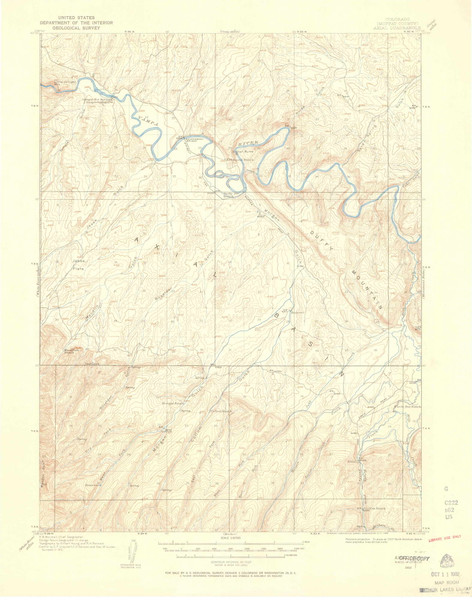 Axial, Colorado 1912 (1958) USGS Old Topo Map Reprint 15x15 CO Quad 402311