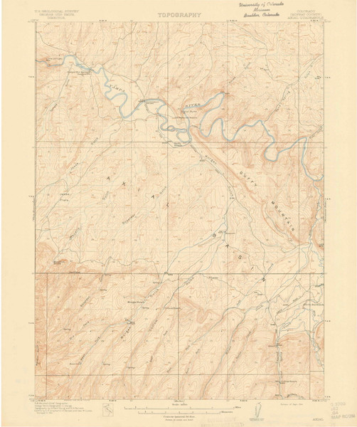 Axial, Colorado 1914 (1914) USGS Old Topo Map Reprint 15x15 CO Quad 402314