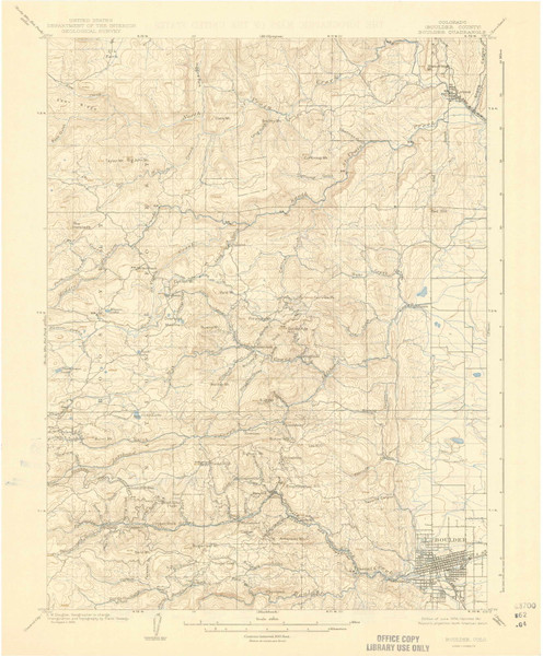 Boulder, Colorado 1904 (1941) USGS Old Topo Map Reprint 15x15 CO Quad 402335