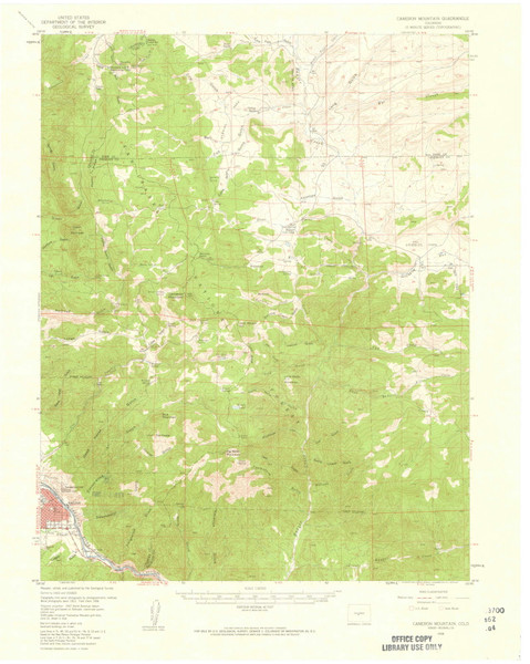 Cameron Mountain, Colorado 1956 (1959) USGS Old Topo Map Reprint 15x15 CO Quad 402229