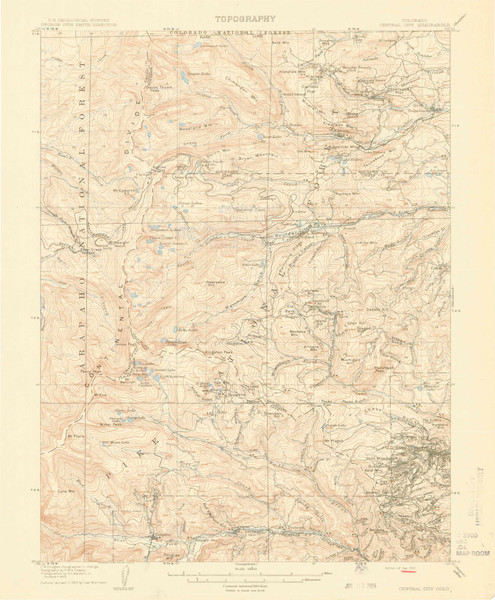 Central City, Colorado 1912 (1912) USGS Old Topo Map Reprint 15x15 CO Quad 402241