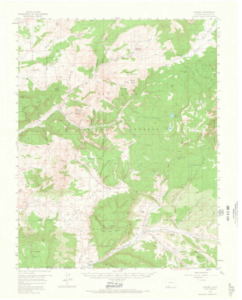 Chromo, Colorado 1957 (1966) USGS Old Topo Map Reprint 15x15 CO Quad 402247