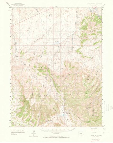 Citadel Plateau, Colorado 1958 (1964) USGS Old Topo Map Reprint 15x15 CO Quad 402252