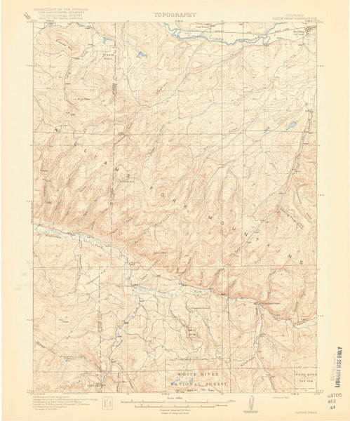 Daton Peak, Colorado 1920 (1920) USGS Old Topo Map Reprint 15x15 CO Quad 402857