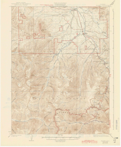 Fraser, Colorado 1926 (1944) USGS Old Topo Map Reprint 15x15 CO Quad 402918