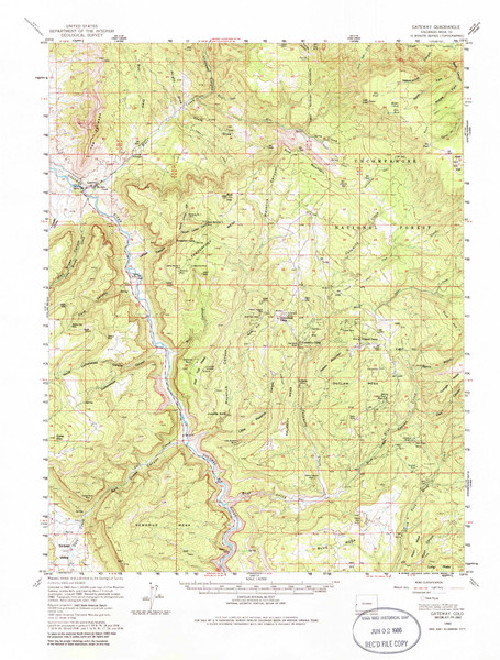 Gateway, Colorado 1960 (1986) USGS Old Topo Map Reprint 15x15 CO Quad 233060