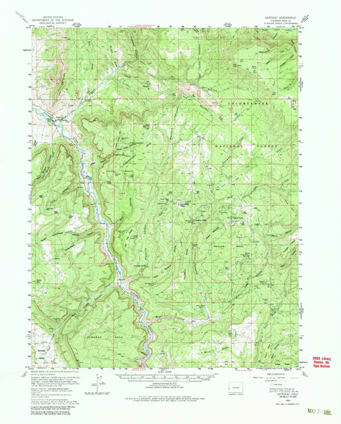 Gateway, Colorado 1960 (1986) USGS Old Topo Map Reprint 15x15 CO Quad 233061
