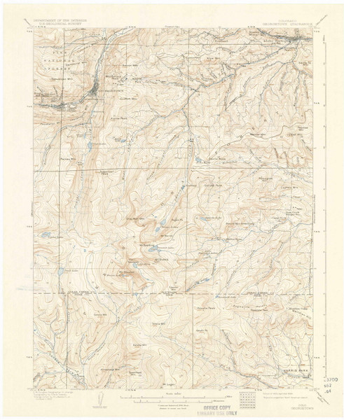 Georgetown, Colorado 1905 (1934) USGS Old Topo Map Reprint 15x15 CO Quad 402808