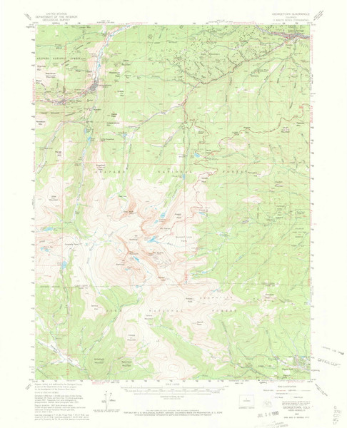 Georgetown, Colorado 1957 (1973) USGS Old Topo Map Reprint 15x15 CO Quad 402803