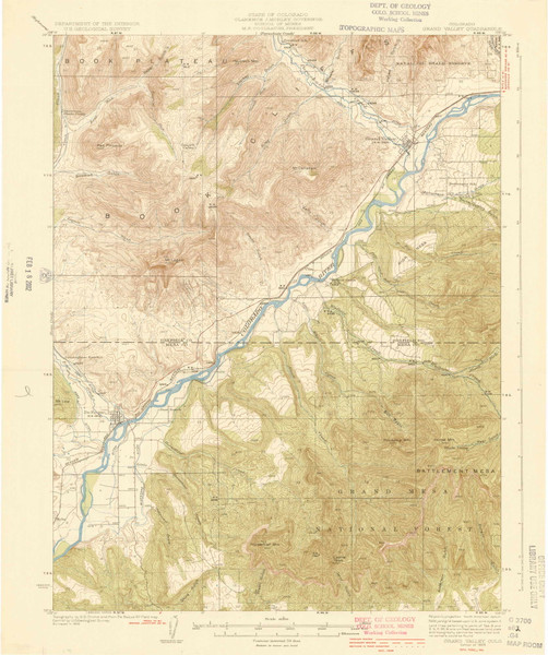 Grand Valley, Colorado 1929 (1929) USGS Old Topo Map Reprint 15x15 CO Quad 402817