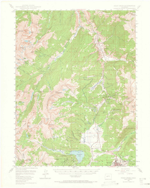 Holy Cross, Colorado 1949 (1966) USGS Old Topo Map Reprint 15x15 CO Quad 402827