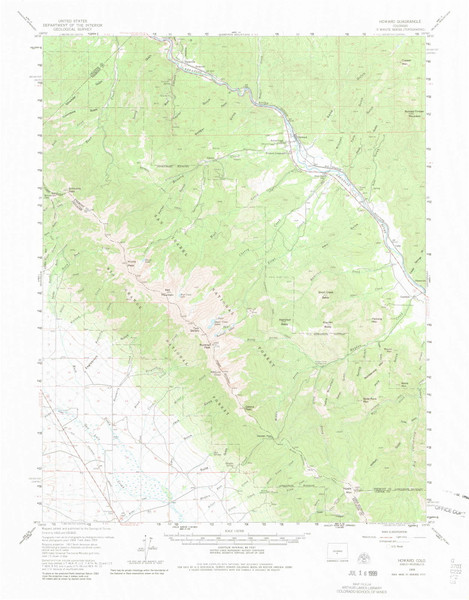 Howard, Colorado 1959 (1981) USGS Old Topo Map Reprint 15x15 CO Quad 402840
