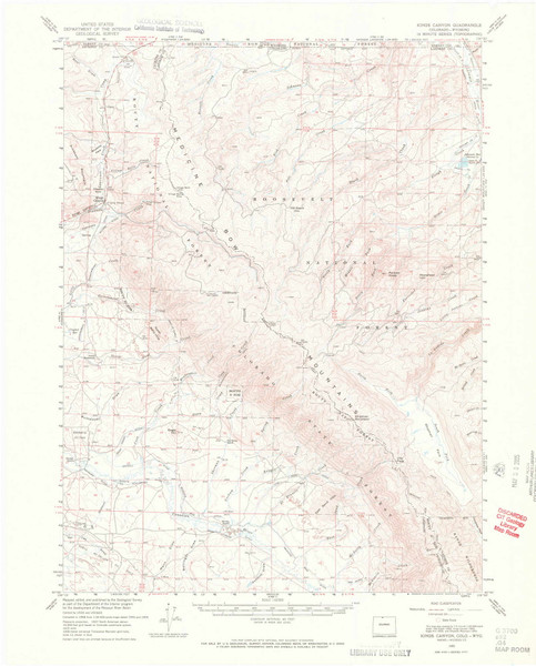 Kings Canyon, Colorado 1955 (1969) USGS Old Topo Map Reprint 15x15 CO Quad 402850