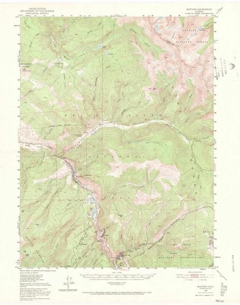 Minturn, Colorado 1950 (1966) USGS Old Topo Map Reprint 15x15 CO Quad 402690