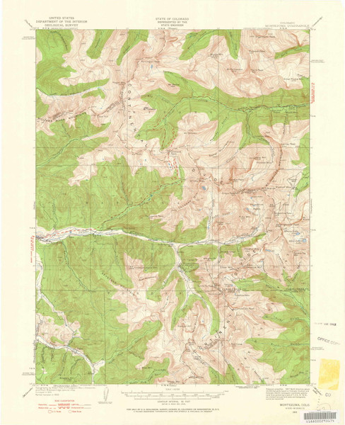 Montezuma, Colorado 1933 (1960) USGS Old Topo Map Reprint 15x15 CO Quad 402699