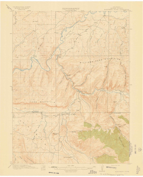 Monument Butte, Colorado 1915 (1915) USGS Old Topo Map Reprint 15x15 CO Quad 402707