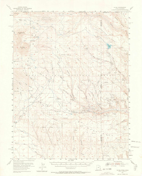 La Sal, Utah 1954 (1964) USGS Old Topo Map Reprint 15x15 CO Quad 402765 La Sal, Utah 1954 (1964) USGS Old Topo Map Reprint 15x15 CO Quad 402765