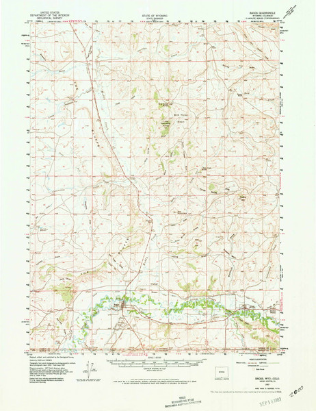 Baggs, Wyoming 1957 (1968) USGS Old Topo Map Reprint 15x15 CO Quad 342023 Baggs, Wyoming 1957 (1968) USGS Old Topo Map Reprint 15x15 CO Quad 342023