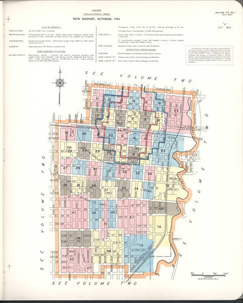 Abilene Texas 1954 V1 - Fire Insurance Index - Old Map Reprint