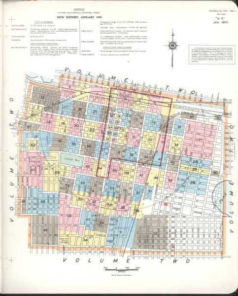 Amarillo Texas 1955 V1 - Fire Insurance Index - Old Map Reprint Amarillo Texas 1955 V1 - Fire Insurance Index - Old Map Reprint