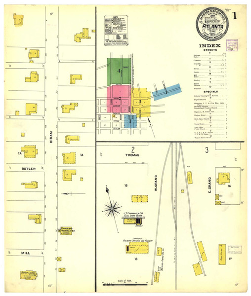 Atlanta Texas 1906 - Fire Insurance Index - Old Map Reprint Atlanta Texas 1906 - Fire Insurance Index - Old Map Reprint