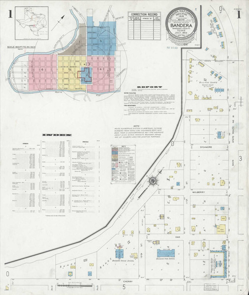 Bandera Texas 1950 - Fire Insurance Index - Old Map Reprint Bandera Texas 1950 - Fire Insurance Index - Old Map Reprint