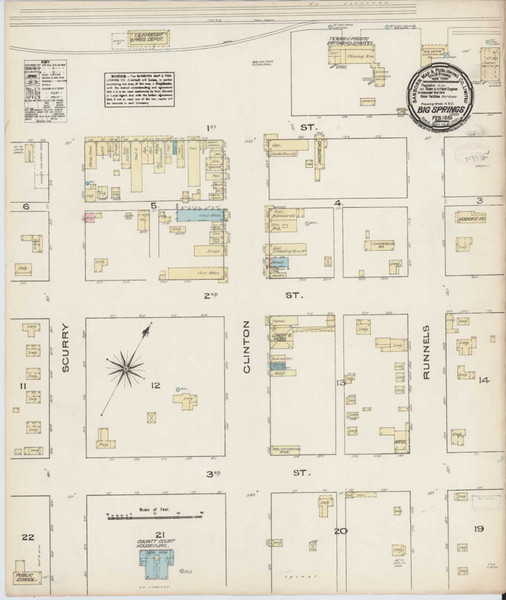 Big Spring Texas 1885 - Fire Insurance Index - Old Map Reprint Big Spring Texas 1885 - Fire Insurance Index - Old Map Reprint