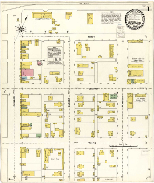 Big Spring Texas 1900 - Fire Insurance Index - Old Map Reprint Big Spring Texas 1900 - Fire Insurance Index - Old Map Reprint