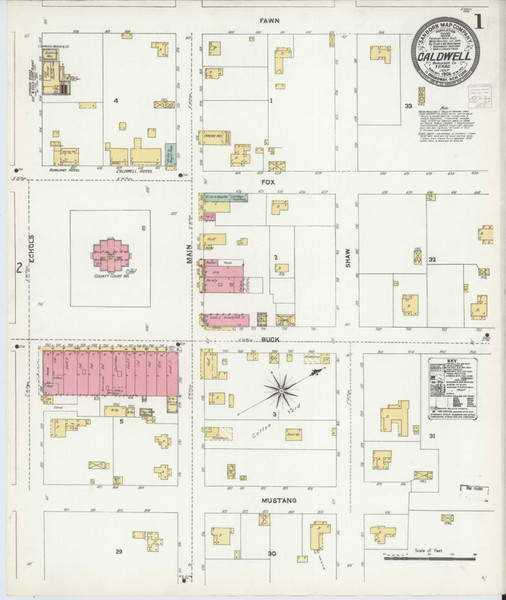 Caldwell Texas 1906 - Fire Insurance Index - Old Map Reprint Caldwell Texas 1906 - Fire Insurance Index - Old Map Reprint