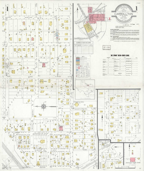 Carrollton Texas 1935 - Fire Insurance Index - Old Map Reprint Carrollton Texas 1935 - Fire Insurance Index - Old Map Reprint