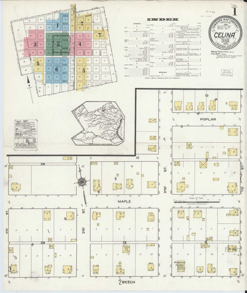 Celina Texas 1920 - Fire Insurance Index - Old Map Reprint Celina Texas 1920 - Fire Insurance Index - Old Map Reprint