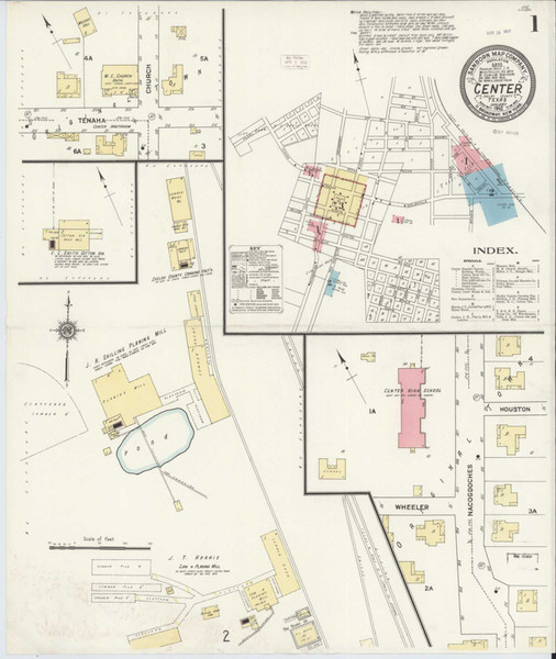 Center Texas 1912 - Fire Insurance Index - Old Map Reprint Center Texas 1912 - Fire Insurance Index - Old Map Reprint
