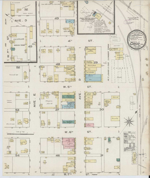 Cisco Texas 1886 - Fire Insurance Index - Old Map Reprint Cisco Texas 1886 - Fire Insurance Index - Old Map Reprint