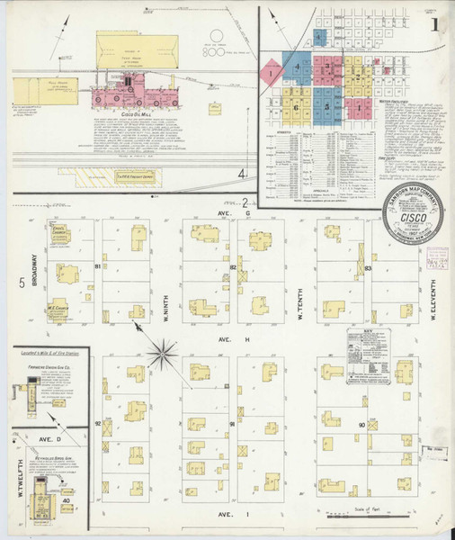 Cisco Texas 1907 - Fire Insurance Index - Old Map Reprint Cisco Texas 1907 - Fire Insurance Index - Old Map Reprint