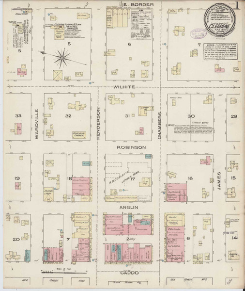 Cleburne Texas 1885 - Fire Insurance Index - Old Map Reprint Cleburne Texas 1885 - Fire Insurance Index - Old Map Reprint