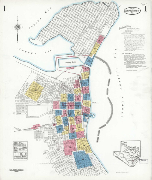 Corpus Christi Texas 1927 - Fire Insurance Index - Old Map Reprint Corpus Christi Texas 1927 - Fire Insurance Index - Old Map Reprint