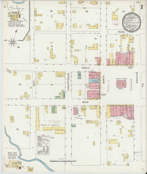 Crockett Texas 1896 - Fire Insurance Index - Old Map Reprint Crockett Texas 1896 - Fire Insurance Index - Old Map Reprint
