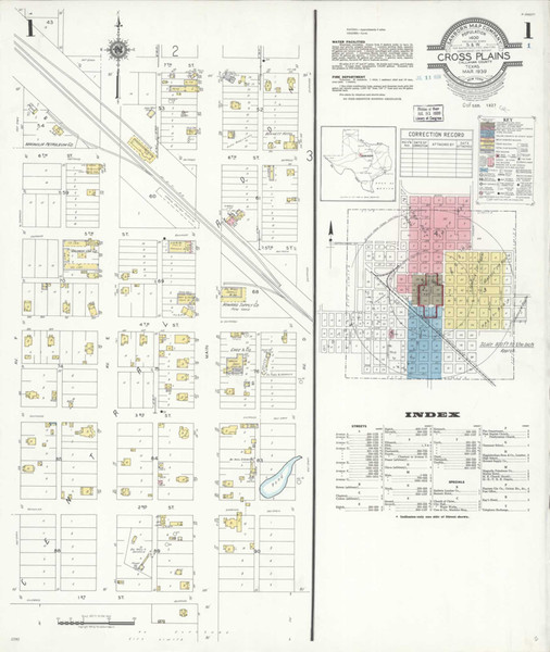 Cross Plains Texas 1939 - Fire Insurance Index - Old Map Reprint Cross Plains Texas 1939 - Fire Insurance Index - Old Map Reprint