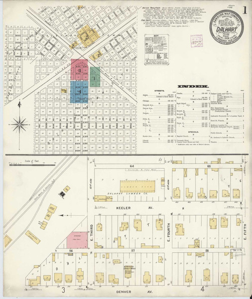 Dalhart Texas 1908 - Fire Insurance Index - Old Map Reprint Dalhart Texas 1908 - Fire Insurance Index - Old Map Reprint