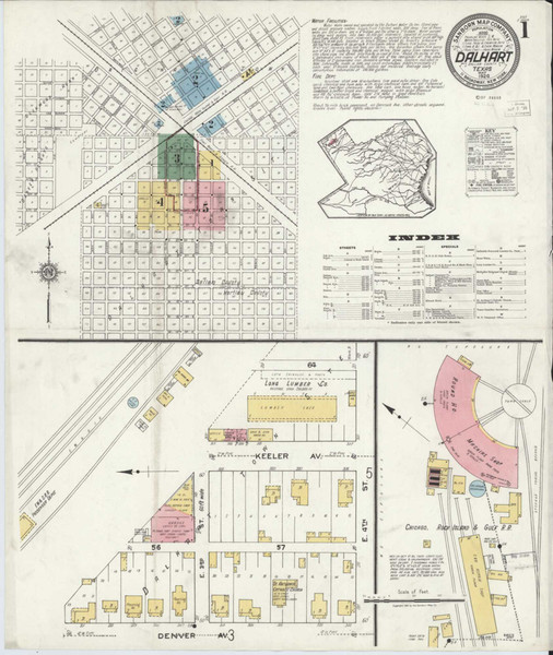 Dalhart Texas 1920 - Fire Insurance Index - Old Map Reprint Dalhart Texas 1920 - Fire Insurance Index - Old Map Reprint