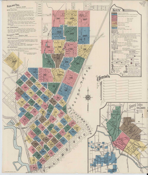 Dallas Texas 1921 V2 - Fire Insurance Index - Old Map Reprint Dallas Texas 1921 V2 - Fire Insurance Index - Old Map Reprint