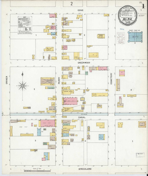 Del Rio Texas 1900 - Fire Insurance Index - Old Map Reprint Del Rio Texas 1900 - Fire Insurance Index - Old Map Reprint
