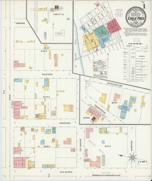 Eagle Pass Texas 1905 - Fire Insurance Index - Old Map Reprint Eagle Pass Texas 1905 - Fire Insurance Index - Old Map Reprint