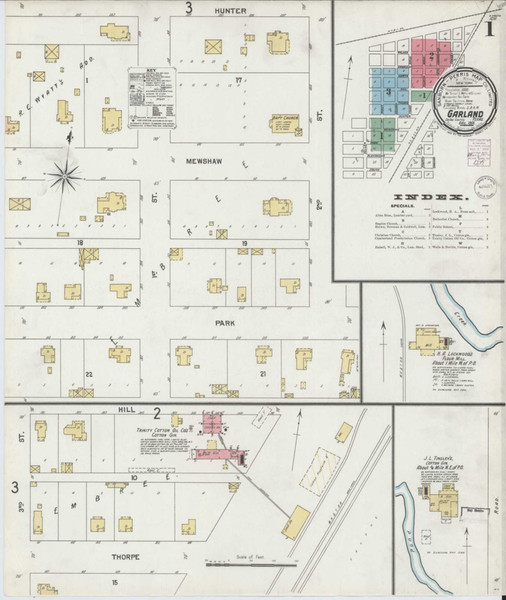 Garland Texas 1901 - Fire Insurance Index - Old Map Reprint Garland Texas 1901 - Fire Insurance Index - Old Map Reprint