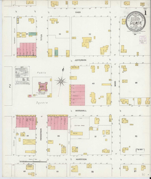 Gilmer Texas 1902 - Fire Insurance Index - Old Map Reprint Gilmer Texas 1902 - Fire Insurance Index - Old Map Reprint