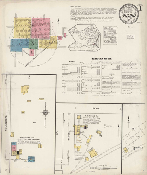 Goliad Texas 1922 - Fire Insurance Index - Old Map Reprint Goliad Texas 1922 - Fire Insurance Index - Old Map Reprint