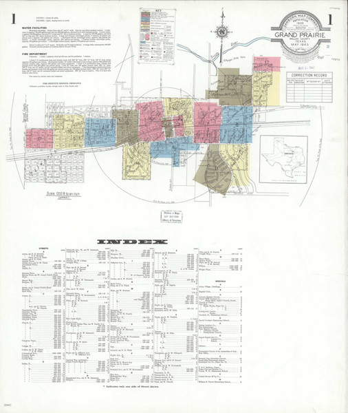 Grand Prairie Texas 1943 - Fire Insurance Index - Old Map Reprint Grand Prairie Texas 1943 - Fire Insurance Index - Old Map Reprint
