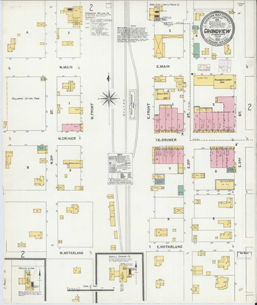 Grandview Texas 1905 - Fire Insurance Index - Old Map Reprint Grandview Texas 1905 - Fire Insurance Index - Old Map Reprint