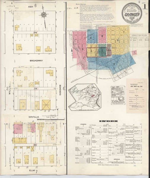 Granger Texas 1940 - Fire Insurance Index - Old Map Reprint Granger Texas 1940 - Fire Insurance Index - Old Map Reprint